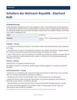 Vorschau - Klassenarbeiten - Scheitern der Weimarer Republik - Eberhard Kolb | Klausur + EWH - Deckblatt