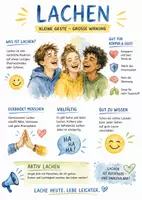 Vorschau - Arbeitsblätter - Lernposter + AB mit Fragen zum Thema "Lachen" + Lösungsblatt + Infografik - Deckblatt