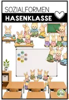 Vorschau - Präsentationen/Tafelbilder - Sozialformen – Bildkarten für die Grundschule | Hasenklasse - Deckblatt
