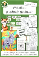 Vorschau - Stundenentwürfe - Kunst im Herbst: Waldtiere mit graphischen Mustern gestalten (Grundschule Klasse 1-4) - Seite 1