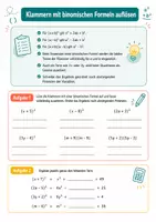 Vorschau - Arbeitsblätter - Binomische Formeln kompakt – Erkennen, Umformen, Anwenden – Mathematik, Klasse 8 - Seite 3