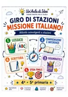 anteprima - Didattica a stazioni - Giro di stazioni – Missione Italiano | 4ª e 5ª primaria - Pagina di copertina