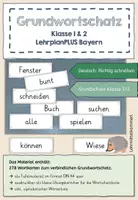 Vorschau - Fördermaterial/Inklusion - Grundwortschatz Klasse 1/2 (Bayern) - Wortkarten Lernwörter - Deckblatt