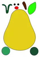 Vorschau - Mal- und Bastelvorlagen - Birne mit Raupe Bastelvorlage - Kunst in der Grundschule - Seite 1