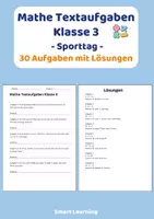 Vorschau - Stundenentwürfe - Mathe Textaufgaben Klasse 3 – Sporttag (30 Aufgaben mit Lösungen) - Deckblatt