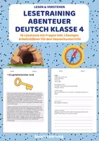 Vorschau - Stundenentwürfe - Lesetraining Abenteuer Klasse 4 – Leseverständnis mit Lösungen - Deckblatt