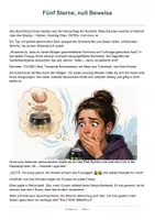 Vorschau - Text - Kurzgeschichte: "Fünf Sterne - null Beweise" - Seite 1