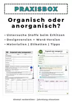 Vorschau - Arbeitsblätter - Organisch oder anorganisch | Stoffeigenschaften - Deckblatt