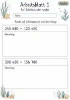 Vorschau - Arbeitsblätter - Überschlag schriftliche Addition | Mathematik Klasse 4 | 10 Arbeitsblätter als PDF - Seite 1