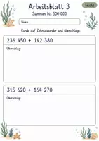 Vorschau - Arbeitsblätter - Überschlag schriftliche Addition | Mathematik Klasse 4 | 10 Arbeitsblätter als PDF - Seite 3
