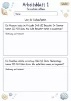 Vorschau - Arbeitsblätter - Sachaufgaben schriftliche Addition | Mathematik Klasse 4 | 10 Arbeitsblätter als PDF - Seite 1