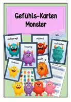 Vorschau - Stundenentwürfe - Gefühlskarten Monster mit Unterrichtsideen - Deckblatt
