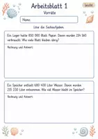 Vorschau - Arbeitsblätter - Sachaufgaben schriftliche Subtraktion | Mathematik Klasse 4 | 10 Arbeitsblätter als PDF - Seite 1