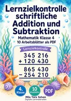 Vorschau - Arbeitsblätter - Lernzielkontrolle schriftliche Addition und Subtraktion | Mathematik Klasse 4 | 10 Arbeitsblätter als PDF - Deckblatt