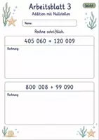 Vorschau - Arbeitsblätter - Lernzielkontrolle schriftliche Addition und Subtraktion | Mathematik Klasse 4 | 10 Arbeitsblätter als PDF - Seite 3