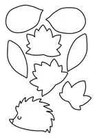 Vorschau - Mal- und Bastelvorlagen - Kranz Igel Blätter Bastelvorlage - Kunst in der Grundschule - Seite 3