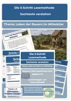 Vorschau - Unterrichtsreihen - 5 Schritt Lesemethode Mittelalter- Leben der Bauern differenziert Klasse 4-6 - Deckblatt