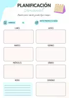 Vista previa - Para docentes: organización, planificación y formación - PLANIFICADOR SEMANAL - página 1