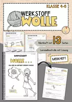 Vorschau - Unterrichtsreihen - Werkstoff Wolle | Merkheft | Lernzielkontrolle | inkl. Lösungen - Deckblatt