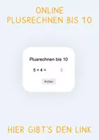 Vorschau - Spiele - Online Plusrechnen bis 10 - Game Webseite Link - Deckblatt