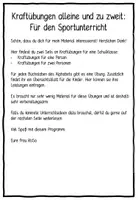 Vorschau - Arbeitsblätter - Kraftübungen / Fitness / Krafttraining- für den Sportunterricht - Seite 1