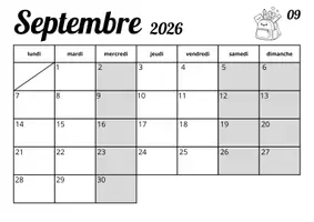 Aperçu - Affichage - Calendrier de classe 2026-2027 - Page de couverture