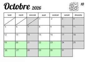 Aperçu - Affichage - Calendrier de classe 2026-2027 - Page 1