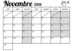 Aperçu - Affichage - Calendrier de classe 2026-2027 - Page 2