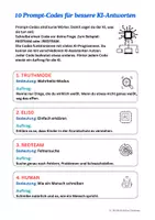Vorschau - Anderer Materialtyp - 10 Prompt-Codes für bessere KI-Antworten - Seite 1