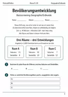 Vorschau - Arbeitsblätter - Bevölkerungsentwicklung Basisscreening Klasse 9–10 - Deckblatt