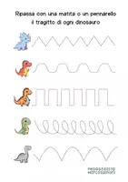 anteprima - Esercizi - Segui il percorso dei dinosauri - Pagina 1