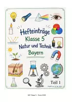 Vorschau - Merkblätter - Hefteinträge NUT Klasse 5 Teil 1 Sonne Wärme Bewegung Skelett Temperatur - Deckblatt