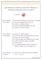 Vista previa - Tarjetas / Manipulativos - IMAGENES RULETA + CHECKLIST PREGUNTAS CONCIENCIA FONOLOGICA (OTOÑO) - página 2