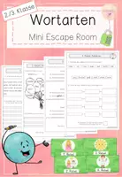 Vorschau - Arbeitsblätter - Wortarten - 2./3. Klasse - Mini Escape Room - Deckblatt