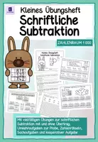 Vorschau - Unterrichtsreihen - Schriftliche Subtraktion 3. und 4. Klasse – mit & ohne Übertrag | Zahlenraum 1000 - Deckblatt