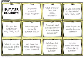 Vorschau - Aufgabenkarten - Summer Holidays - Conversation Cards - Seite 1