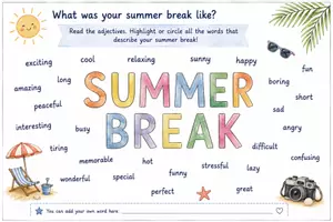 Vorschau - Arbeitsblätter - Summer & Summer Break – 11 abwechslungsreiche Englisch-Arbeitsblätter | Klasse 6 | Back to School, Wortschatz & Grammatik-Wiederholung / Simple Past, Personla Pronouns & Sentence Order - Seite 2