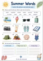Vorschau - Arbeitsblätter - Summer & Summer Break – 11 abwechslungsreiche Englisch-Arbeitsblätter | Klasse 6 | Back to School, Wortschatz & Grammatik-Wiederholung / Simple Past, Personla Pronouns & Sentence Order - Seite 3
