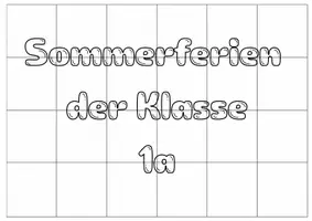 Vorschau - Arbeitsblätter - Gemeinschaftsbild Sommerferien der Klasse 1a bis 1e - Deckblatt
