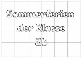 Vorschau - Arbeitsblätter - Gemeinschaftsbild,Sommerferien Klasse 2a- 2e - Deckblatt