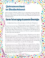 anteprima - Esercizi - CAPODANNO IN GERMANIA – Jahreswechsel in Deutschland – Quiz tradizioni internazionali - Pagina 1