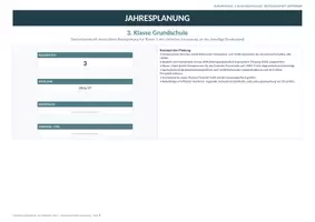 Vorschau - Lehrpläne/Lehrermaterial - Jahresplanung 3. Klasse Grundschule, Deutschland - alle Fächer, adaptierbar - Seite 1