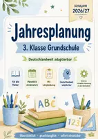 Vorschau - Lehrpläne/Lehrermaterial - Jahresplanung 3. Klasse Grundschule, Deutschland - alle Fächer, adaptierbar - Deckblatt