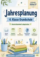 Vorschau - Lehrpläne/Lehrermaterial - Jahresplanung 4. Klasse Grundschule, Deutschland - alle Fächer, adaptierbar - Deckblatt