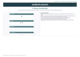 Vorschau - Lehrpläne/Lehrermaterial - Jahresplanung 4. Klasse Grundschule, Deutschland - alle Fächer, adaptierbar - Seite 1