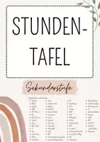 Vorschau - Poster - Klassenzimmer Materialpaket | Dienste, Stundenplan & Regeln - Beige Design - Seite 1