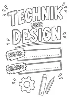 Vorschau - Mal- und Bastelvorlagen - Deckblatt Technik und Design | Mappen-Cover zum Ausmalen & Gestalten - Seite 1