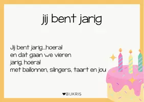 Voorbeeld - Kaarten verjaardagsliedjes - Pagina 1