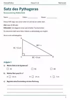 Vorschau - Arbeitsblätter - Satz des Pythagoras Basisscreening Klasse 9–10 - Deckblatt