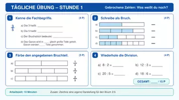 Vorschau - Arbeitsblätter - Tägliche Übungen Klasse 6 (erweiterbar) - Deckblatt